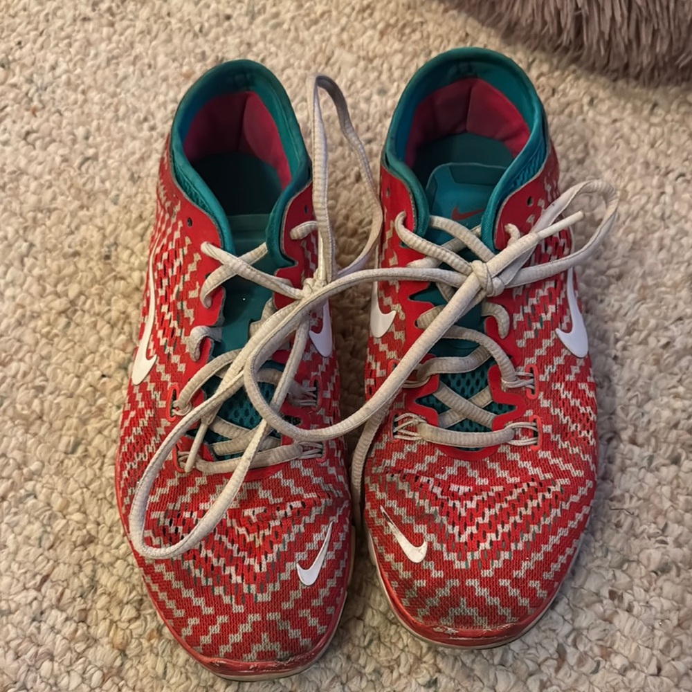 Nike Red and Teal Sneakers